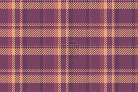 Illustration fabric texture check, creativity plaid vector tartan. Latin textile background pattern seamless in pink and orange colors.