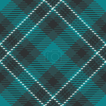 Illustration for Check plaid seamless of tartan vector background with a fabric texture textile pattern in dark slate gray and dark colors. - Royalty Free Image
