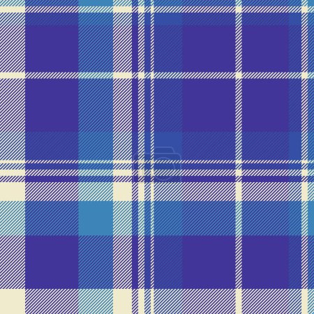 Illustration for Volume background pattern texture, difficult fabric check textile. Painting seamless vector tartan plaid in indigo and light colors. - Royalty Free Image