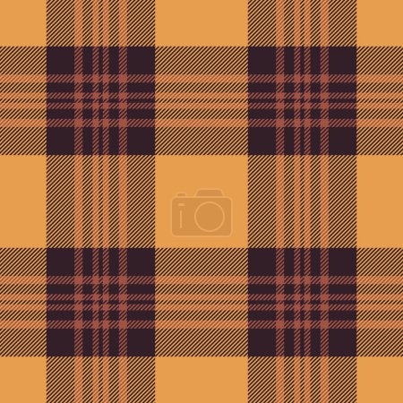 Model tartan background check, female fabric textile vector. Workshop seamless plaid texture pattern in dark and orange colors.