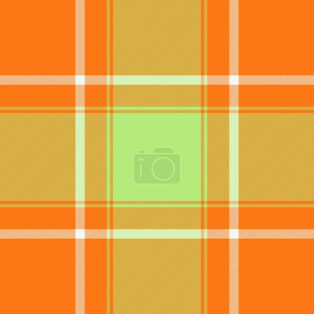 Primary background seamless textile, perfection vector fabric plaid. Colorful tartan check pattern texture in pumpkin and green colors.