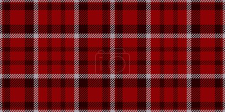 Illustration for Rest pattern fabric plaid, order vector background check. Herringbone textile texture seamless tartan in dark red and black color. - Royalty Free Image