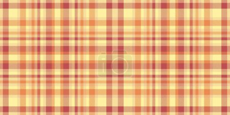 Illustration for Give tartan textile background, tie texture seamless pattern. Many check vector plaid fabric in yellow and amber color. - Royalty Free Image