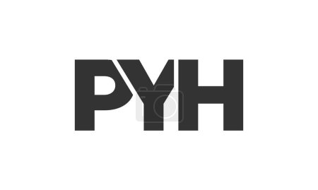 Ilustración de Plantilla de diseño de logotipo PYH con texto fuerte y moderno en negrita. Logotipo vectorial inicial basado en tipografía simple y mínima. Identidad de empresa de moda. - Imagen libre de derechos