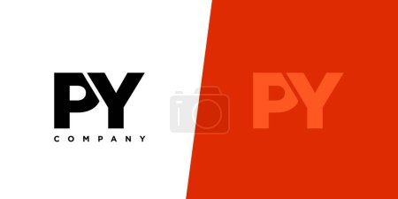 Lettre P et Y, modèle de conception de logo PY. Logotype initial à base de monogramme minimal.