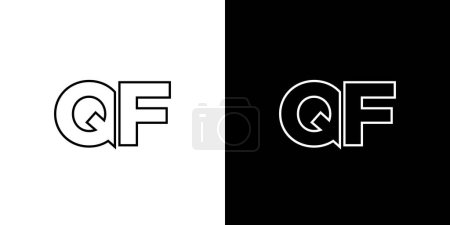 Lettre tendance Q et F, modèle de conception de logo QF. Logotype initial à base de monogramme minimal pour l'identité de l'entreprise.