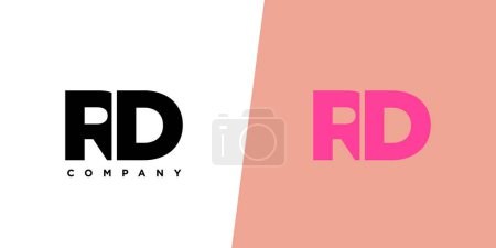 Buchstabe R und D, Vorlage für das Design des RD-Logos. Minimaler Monogramm-Anfangslogotyp.