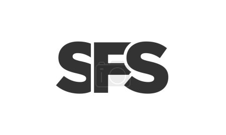 Ilustración de Plantilla de diseño de logotipo SFS con texto en negrita fuerte y moderno. Logotipo vectorial inicial basado en tipografía simple y mínima. Identidad de empresa de moda. - Imagen libre de derechos