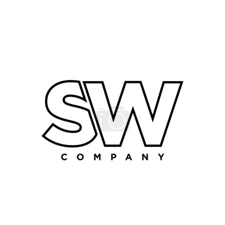 Lettre tendance S et W, modèle de conception de logo SW. Logotype initial à base de monogramme minimal pour l'identité de l'entreprise.
