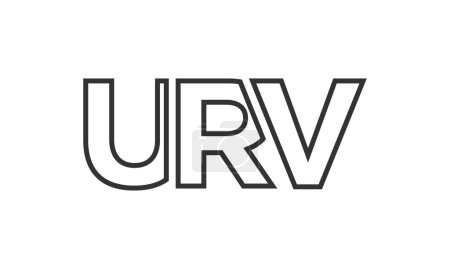Ilustración de Plantilla de diseño de logotipo URV con texto en negrita fuerte y moderno. Logotipo vectorial inicial basado en tipografía simple y mínima. Identidad de empresa de moda. - Imagen libre de derechos