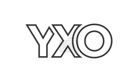 Ilustración de Plantilla de diseño de logotipo YXO con texto en negrita fuerte y moderno. Logotipo vectorial inicial basado en tipografía simple y mínima. Identidad de empresa de moda. - Imagen libre de derechos