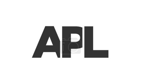APL-Logo-Design-Vorlage mit starkem und modernem fettem Text. Initial basierte Vektorlogos mit einfacher und minimaler Typografie. Trendige Unternehmensidentität.