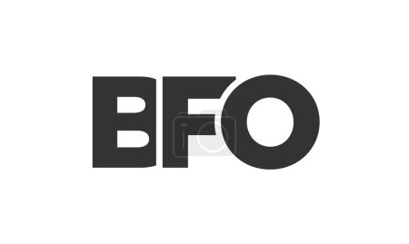 Ilustración de Plantilla de diseño de logotipo BFO con texto en negrita fuerte y moderno. Logotipo vectorial inicial basado en tipografía simple y mínima. Identidad de empresa de moda. - Imagen libre de derechos