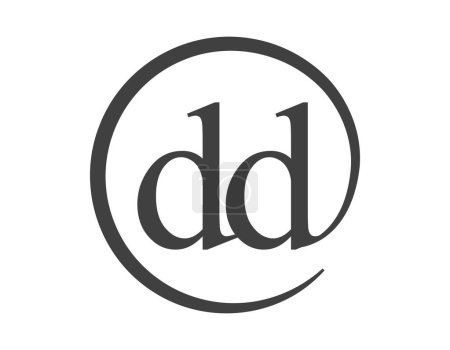 DD logo from two letter with circle shape email sign style. D and D round logotype of business company