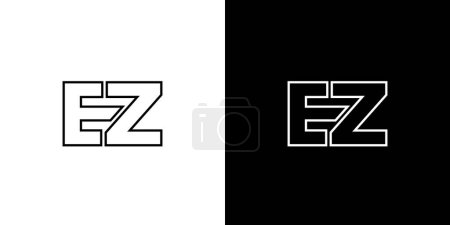 Ilustración de Letra de moda E y Z, plantilla de diseño de logotipo EZ. Logotipo inicial monograma mínimo basado en la identidad de la empresa. - Imagen libre de derechos