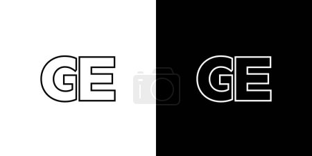 Trendy letter G and E, GE logo design template. Minimal monogram initial based logotype for company identity.