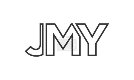 Ilustración de Plantilla de diseño de logotipo JMY con texto fuerte y moderno en negrita. Logotipo vectorial inicial basado en tipografía simple y mínima. Identidad de empresa de moda. - Imagen libre de derechos
