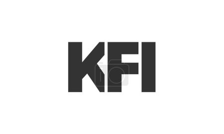 Ilustración de Plantilla de diseño de logotipo KFI con texto en negrita fuerte y moderno. Logotipo vectorial inicial basado en tipografía simple y mínima. Identidad de empresa de moda. - Imagen libre de derechos