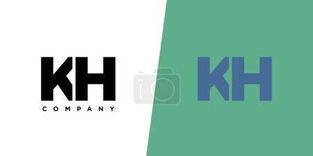 Letter K and H, KH logo design template. Minimal monogram initial based logotype.