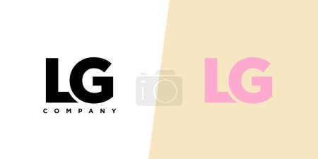 Letra L y G, LG plantilla de diseño de logotipo. Logotipo mínimo basado en monograma inicial.