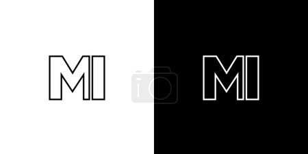 Lettre tendance M et I, Modèle de conception de logo MI. Logotype initial à base de monogramme minimal pour l'identité de l'entreprise.