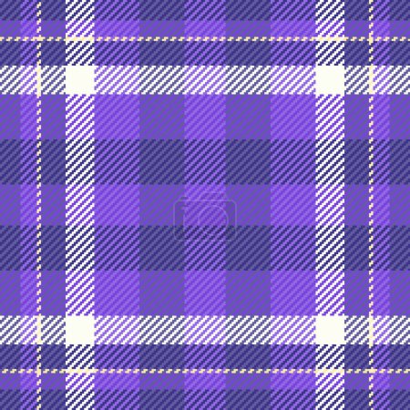 Clan plaid fabric textile, length seamless tartan vector. Rag background pattern texture check in indigo and violet color.