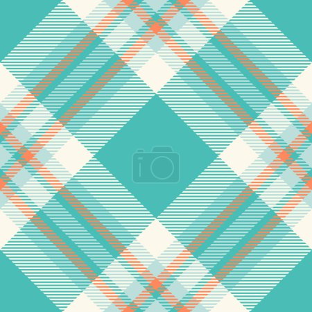 Ilustración de Check plaid pattern of texture textile vector with a fabric background tartan seamless in teal and sea shell colors. - Imagen libre de derechos