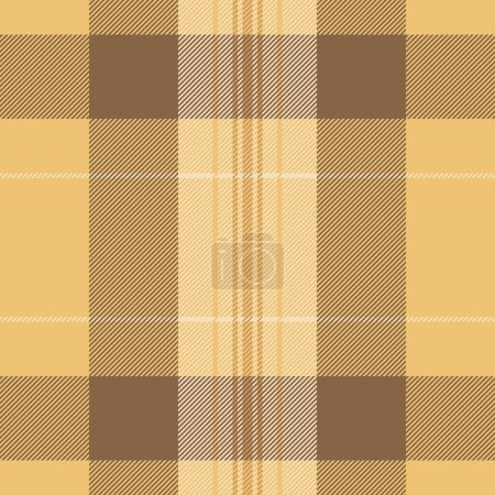 Illustration for Curve check background textile, gift fabric vector seamless. Complexity plaid tartan texture pattern in amber and orange colors. - Royalty Free Image
