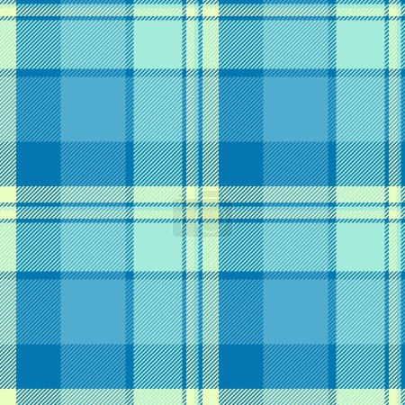 Pattern fabric check of texture tartan textile with a background seamless plaid vector in cyan and teal colors.