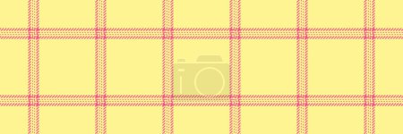 Latin fabric pattern plaid, give background texture textile. Material tartan check vector seamless in yellow and red color.