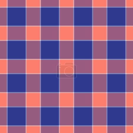 Ilustración de Vector de fondo sin costuras de textura cuadros de verificación con un patrón de tela de tartán textil en colores azul y rosa. - Imagen libre de derechos