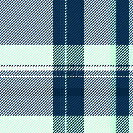 Illustration for Ethnic plaid tartan seamless, complexity fabric pattern vector. Dreamy check background texture textile in white and cyan colors. - Royalty Free Image