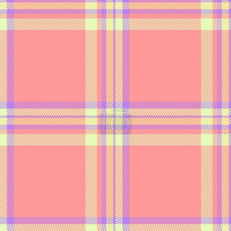 Illustration for Group seamless texture background, single plaid vector fabric. Tablecloth textile tartan check pattern in red and light colors. - Royalty Free Image