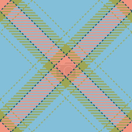 Christmas card seamless vector plaid, messy textile tartan pattern. Workshop background texture fabric check in cyan and lime colors.