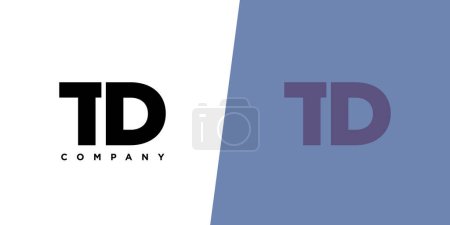 Buchstabe T und D, TD Logo-Design-Vorlage. Minimaler Monogramm-Anfangslogotyp.