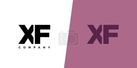 Letra X y F, plantilla de diseño de logotipo XF. Logotipo mínimo basado en monograma inicial.