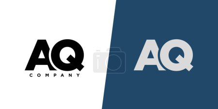 Letra A y Q, plantilla de diseño de logotipo AQ. Logotipo mínimo basado en monograma inicial.