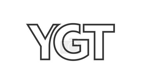 Ilustración de Plantilla de diseño de logotipo YGT con texto en negrita fuerte y moderno. Logotipo vectorial inicial basado en tipografía simple y mínima. Identidad de empresa de moda. - Imagen libre de derechos