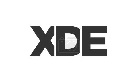 Illustration for XDE logo design template with strong and modern bold text. Initial based vector logotype featuring simple and minimal typography. Trendy company identity. - Royalty Free Image
