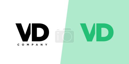 Buchstabe V und D, Design-Vorlage für das VD-Logo. Minimaler Monogramm-Anfangslogotyp.