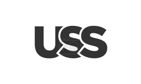 USS-Logo-Design-Vorlage mit starkem und modernem fettem Text. Initial basierte Vektorlogos mit einfacher und minimaler Typografie. Trendige Unternehmensidentität.
