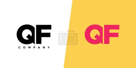 Letra Q y F, plantilla de diseño de logotipo de QF. Logotipo mínimo basado en monograma inicial.