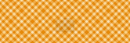 Illustration for Diagonal background pattern textile, setting vector check fabric. Up texture seamless tartan plaid in amber and orange color. - Royalty Free Image