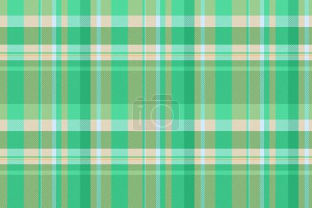 Illustration for Rural texture check textile, slim seamless vector pattern. Mosaic fabric plaid tartan background in mint and orange colors. - Royalty Free Image
