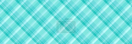 Illustration for Minimal tartan check fabric, attire vector pattern seamless. Other background textile texture plaid in teal and cyan color. - Royalty Free Image