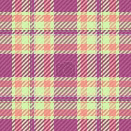 Seamless plaid fabric of texture textile pattern with a check background tartan vector in pink and red colors.