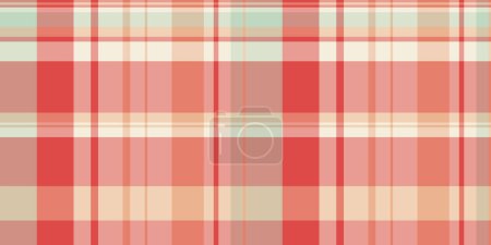 Illustration for Part texture plaid fabric, kid pattern seamless vector. Diwali tartan check background textile in red and light color. - Royalty Free Image