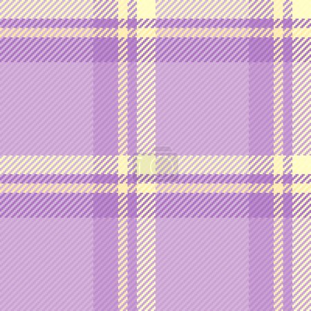 Backdrop texture background check, decorating seamless plaid fabric. Cloth pattern textile tartan vector in light and purple color.