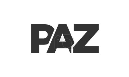 Ilustración de Plantilla de diseño de logotipo PAZ con texto en negrita fuerte y moderno. Logotipo vectorial inicial basado en tipografía simple y mínima. Identidad de empresa de moda. - Imagen libre de derechos