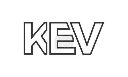 Téléchargez les illustrations : Modèle de conception de logo KEV avec un texte gras fort et moderne. Logotype vectoriel initial comportant une typographie simple et minimale. Identité de l'entreprise tendance. - en licence libre de droit